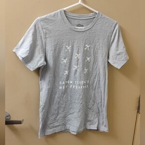 Serengetee Catch Flights Not Feelings Graphic Tee Shirt Sz S